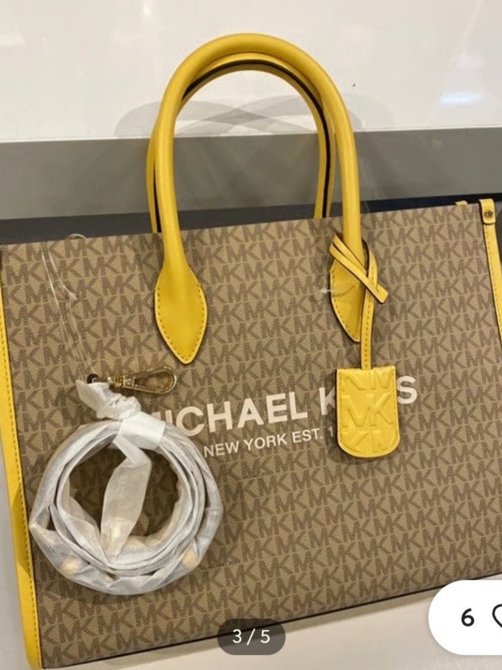 Michael Kors Yellow-Trim Signature Tote Bag